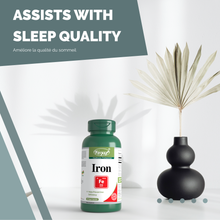 Load image into Gallery viewer, Iron Supplement Max Strength 45mg 90 Vegan Capsules Assists with sleep quality