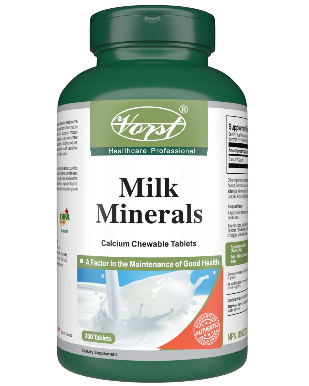 Milk Mineral, Calcium 