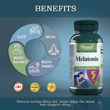 Load image into Gallery viewer, Benefits of Melatonin 5mg