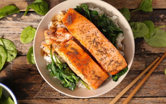 Heart-Healthy Salmon Bowl rich in DHA and EPA Omega-3s