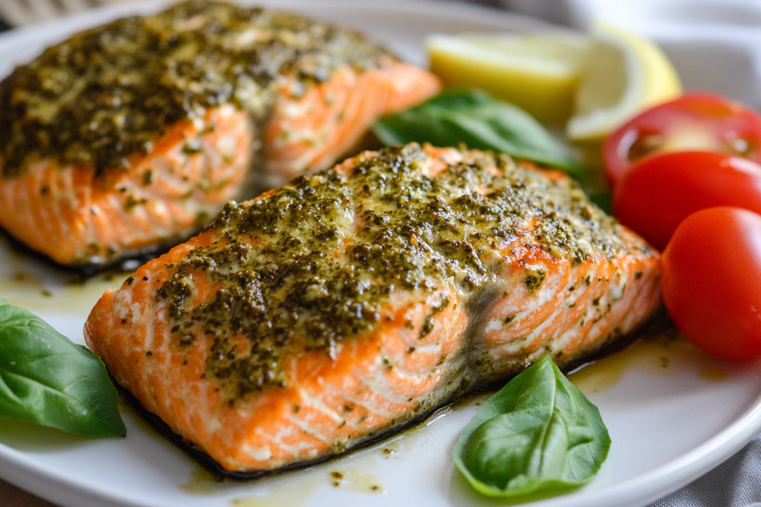Baked Pesto Salmon