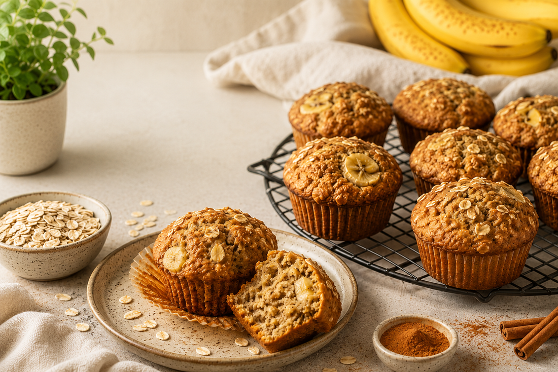 Healthy Banana Oat Muffins