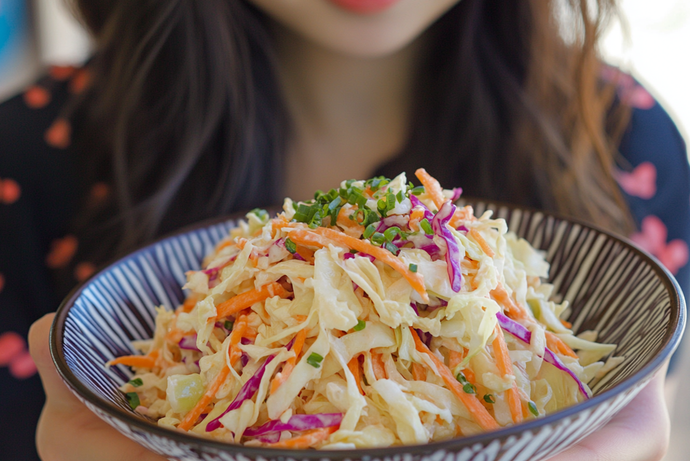 Cabbage & Carrot Coleslaw with Ginger Dressing