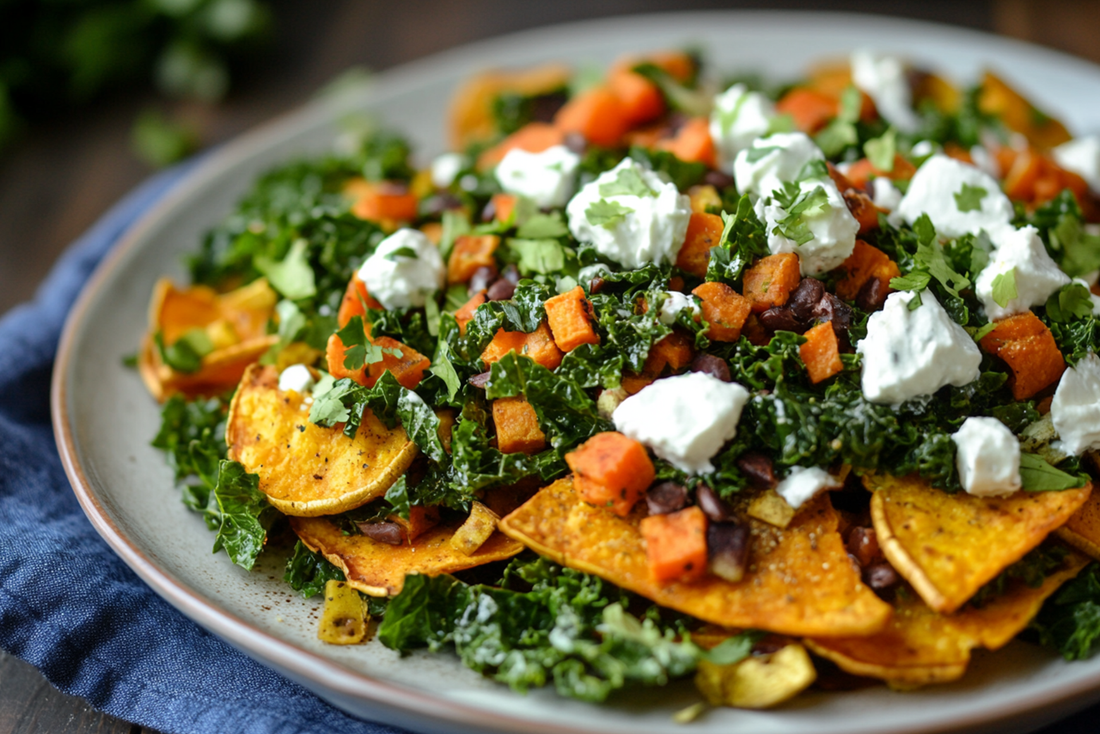 Crispy Kale &amp; Sweet Potato Nachos