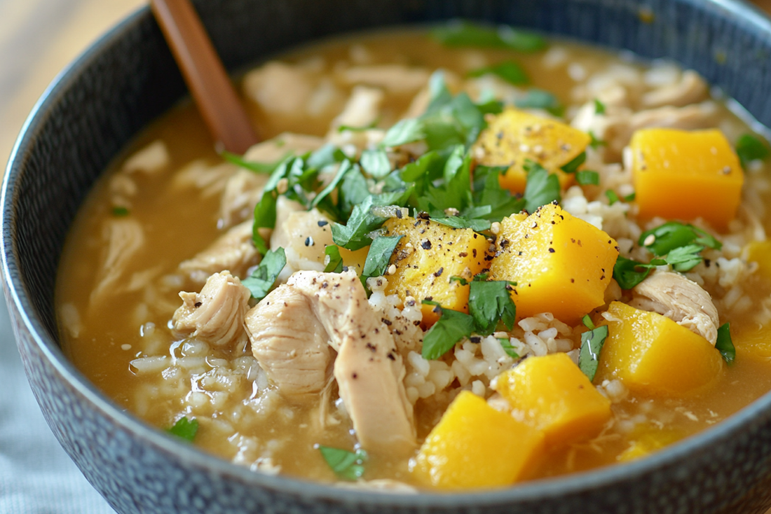 Miso Chicken Soup With Squash and Rice