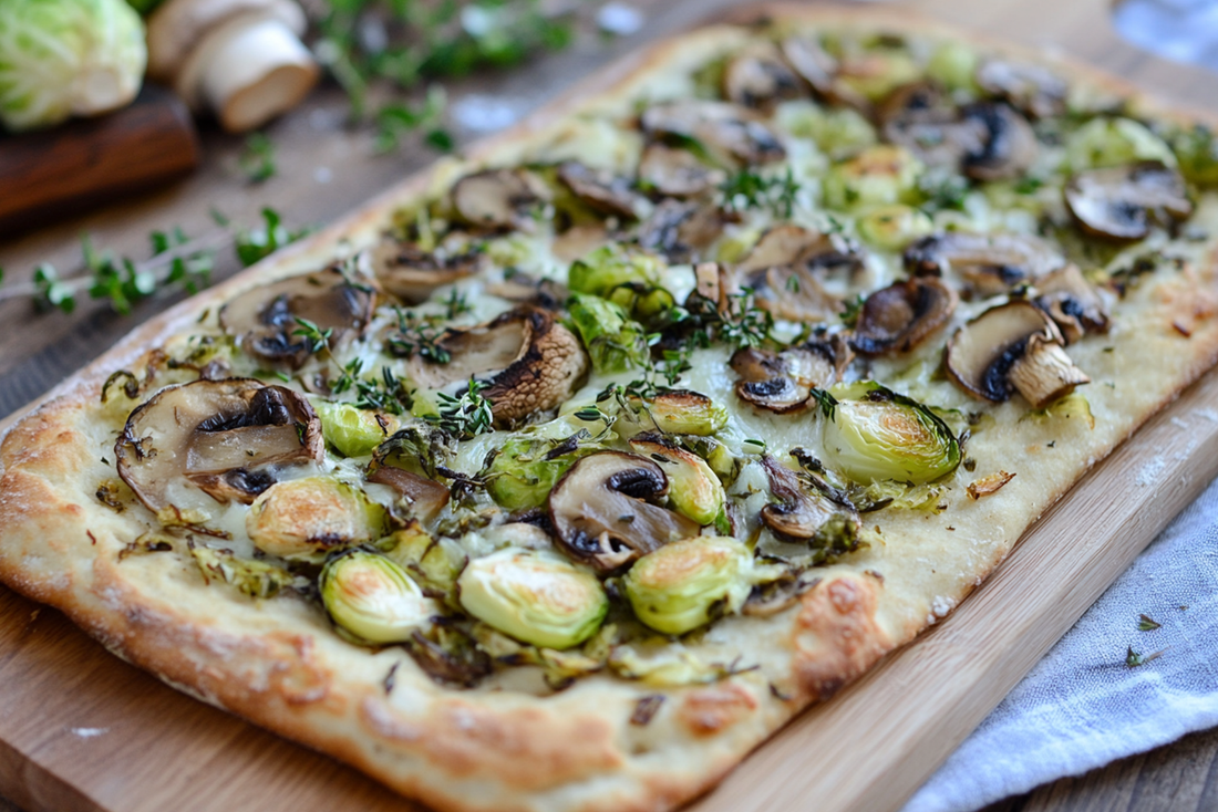 Mushroom and Brussels Sprout Flatbread