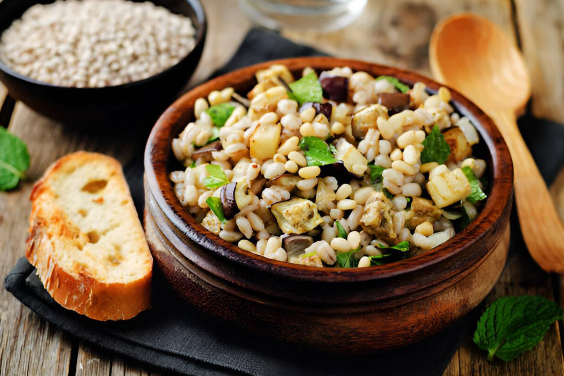 Roasted Vegetable and Barley Pilaf