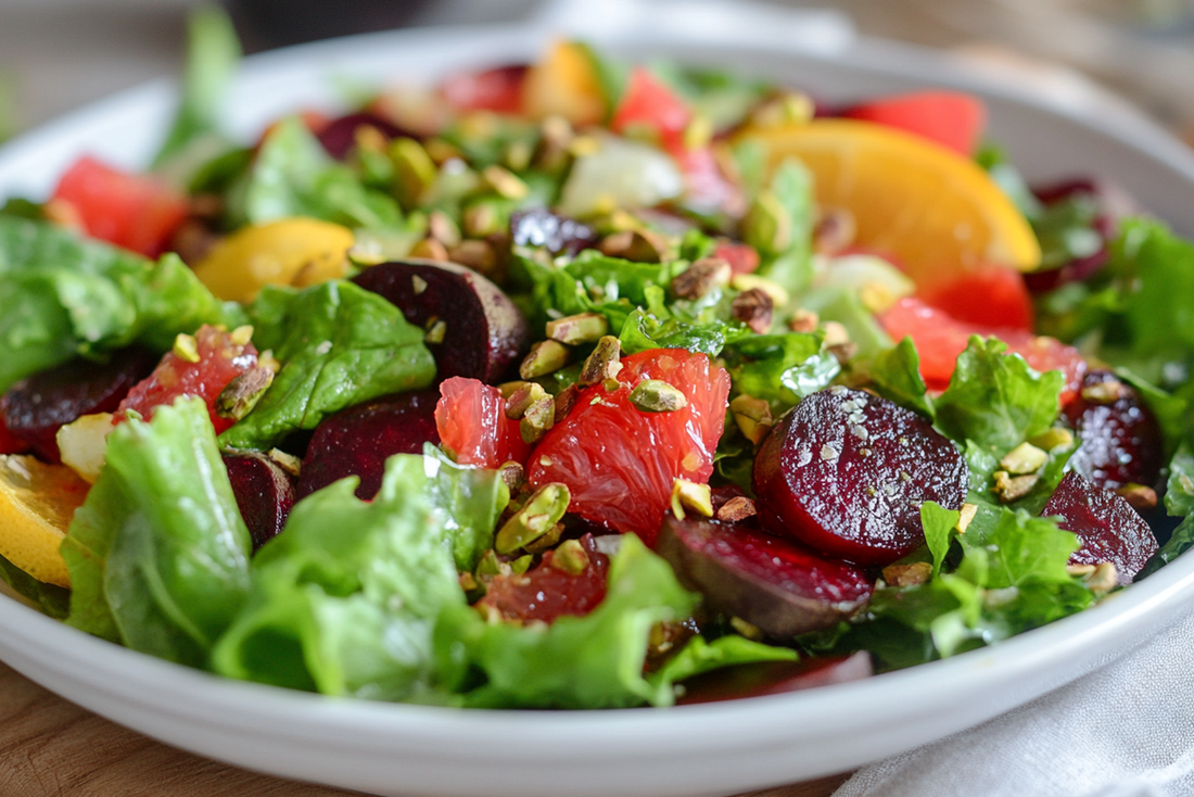 Roasted Beet & Citrus Salad with Pistachio Crunch