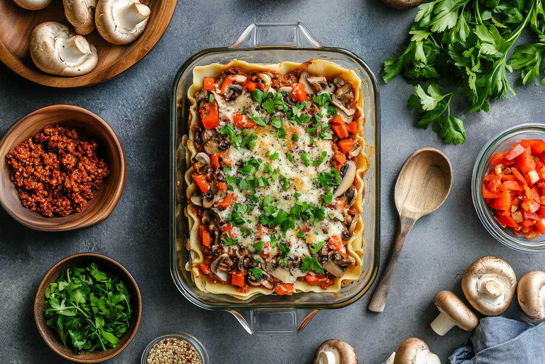 Lasagna with Mushroom Bolognese