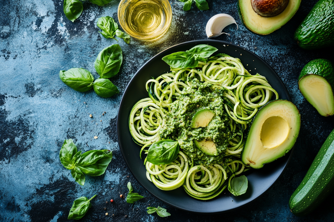  Zucchini Noodles with Avocado Pesto