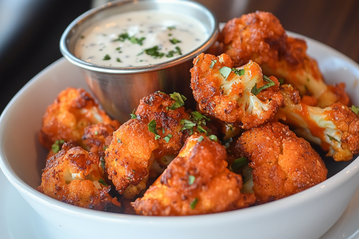 Crispy Buffalo Cauliflower Bites