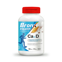 Load image into Gallery viewer, BRONX HEALTH Calcium + Vitamin D Coral Calcium 120 Tablets