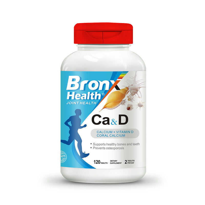 BRONX HEALTH Calcium + Vitamin D Coral Calcium 120 Tablets