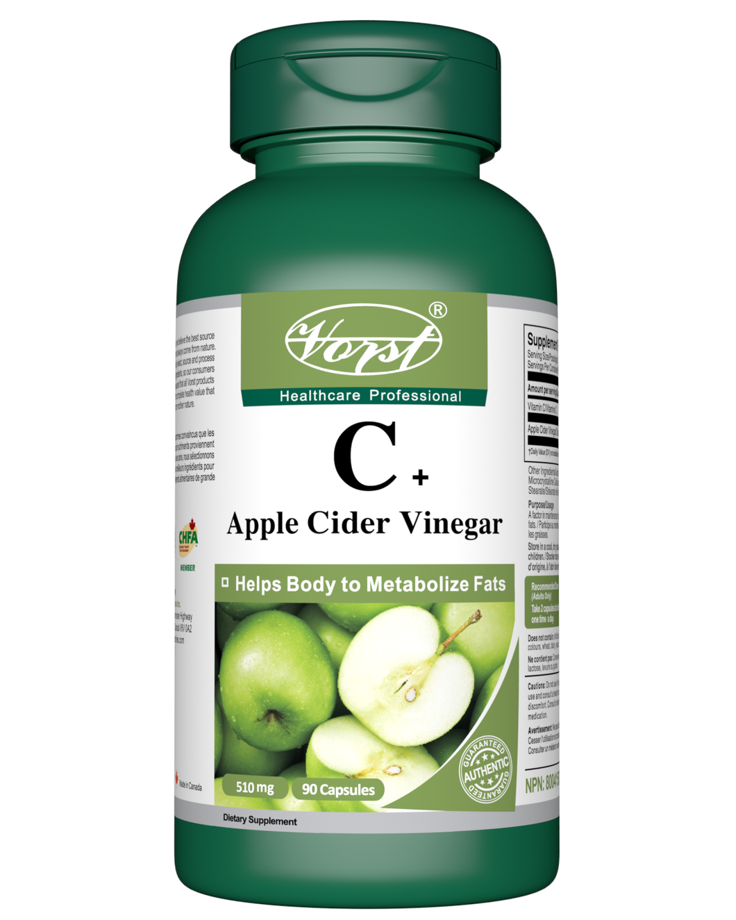 C+ Apple Cider Vinegar 510mg 90 Capsules