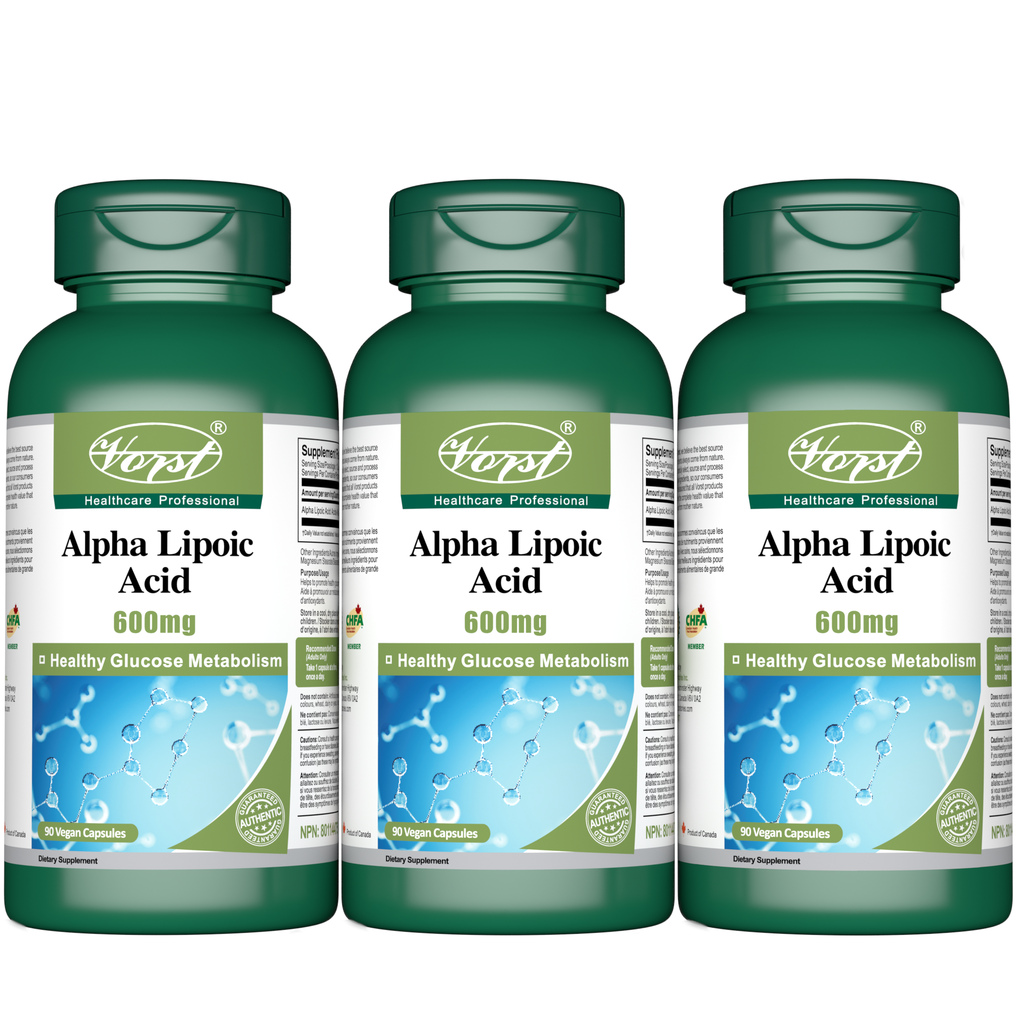 Alpha Lipoic Acid (ALA) 600mg 90 Vegan Capsules