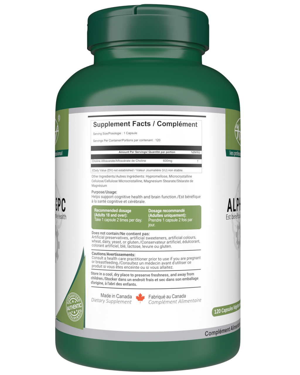 Alpha-GPC 120 Vegan Capsules for Cognative Health