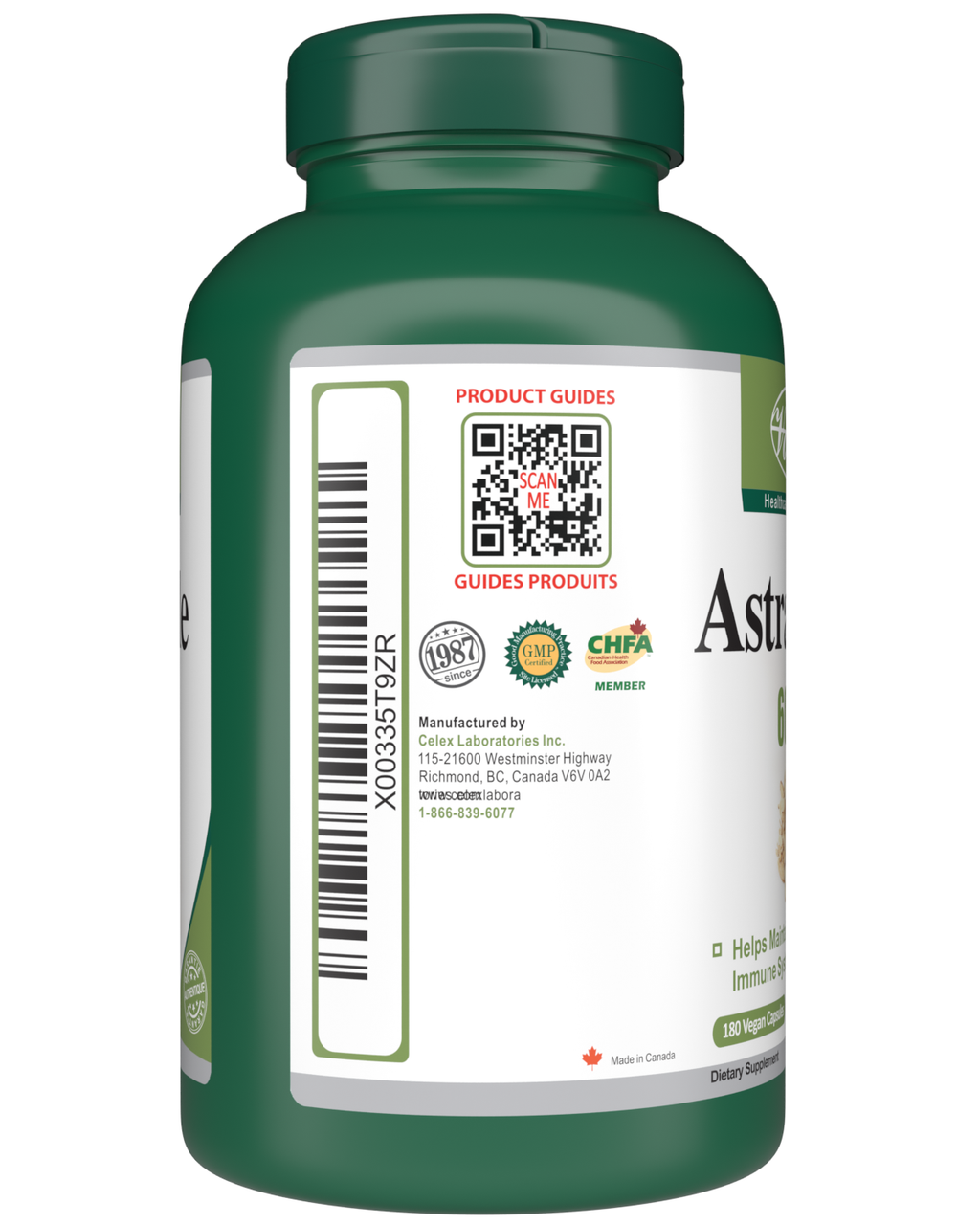 Astragalus 6000mg 180 Vegan Capsules Barcode