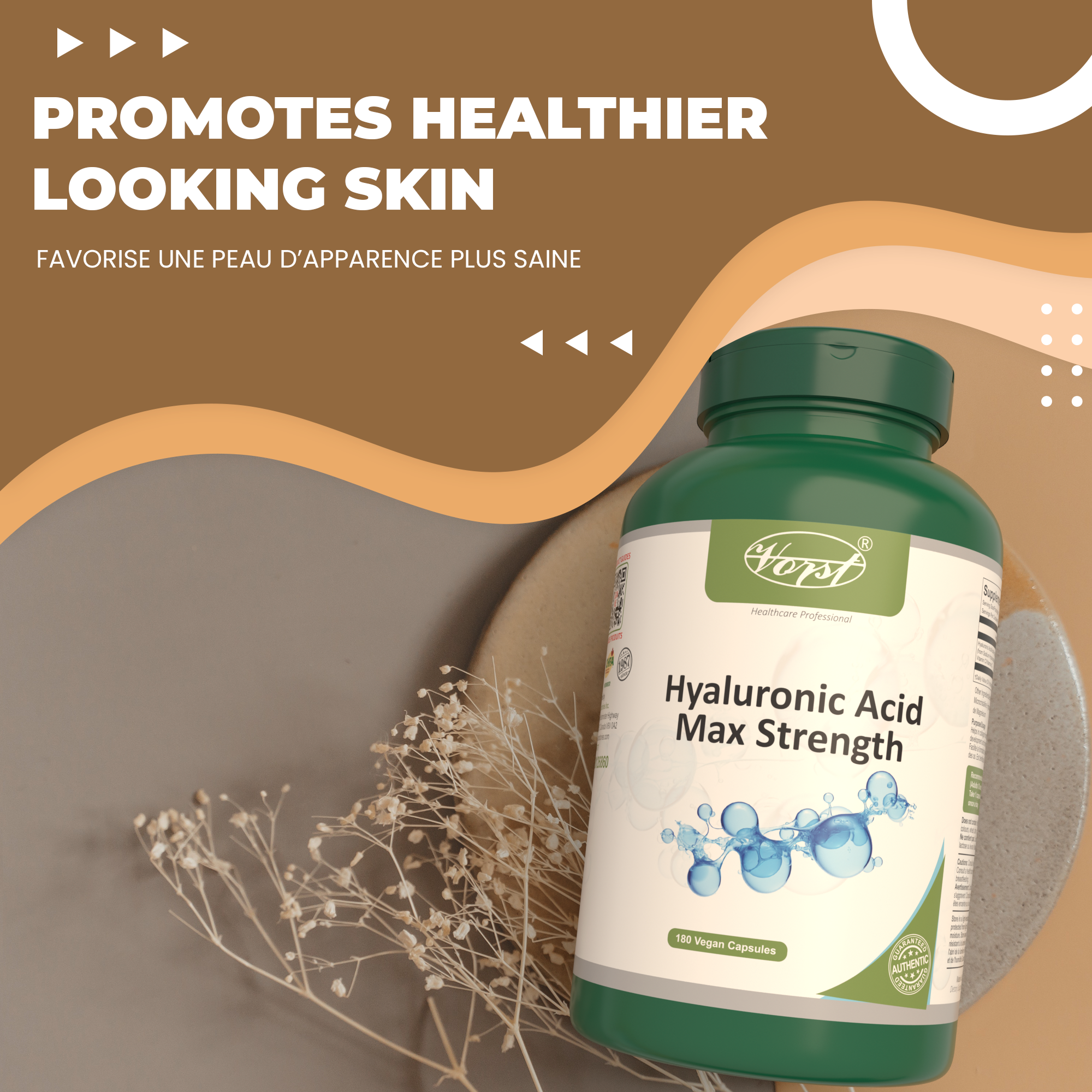 Hyaluronic Acid Supplement Max Strength 180 Vegan Capsules