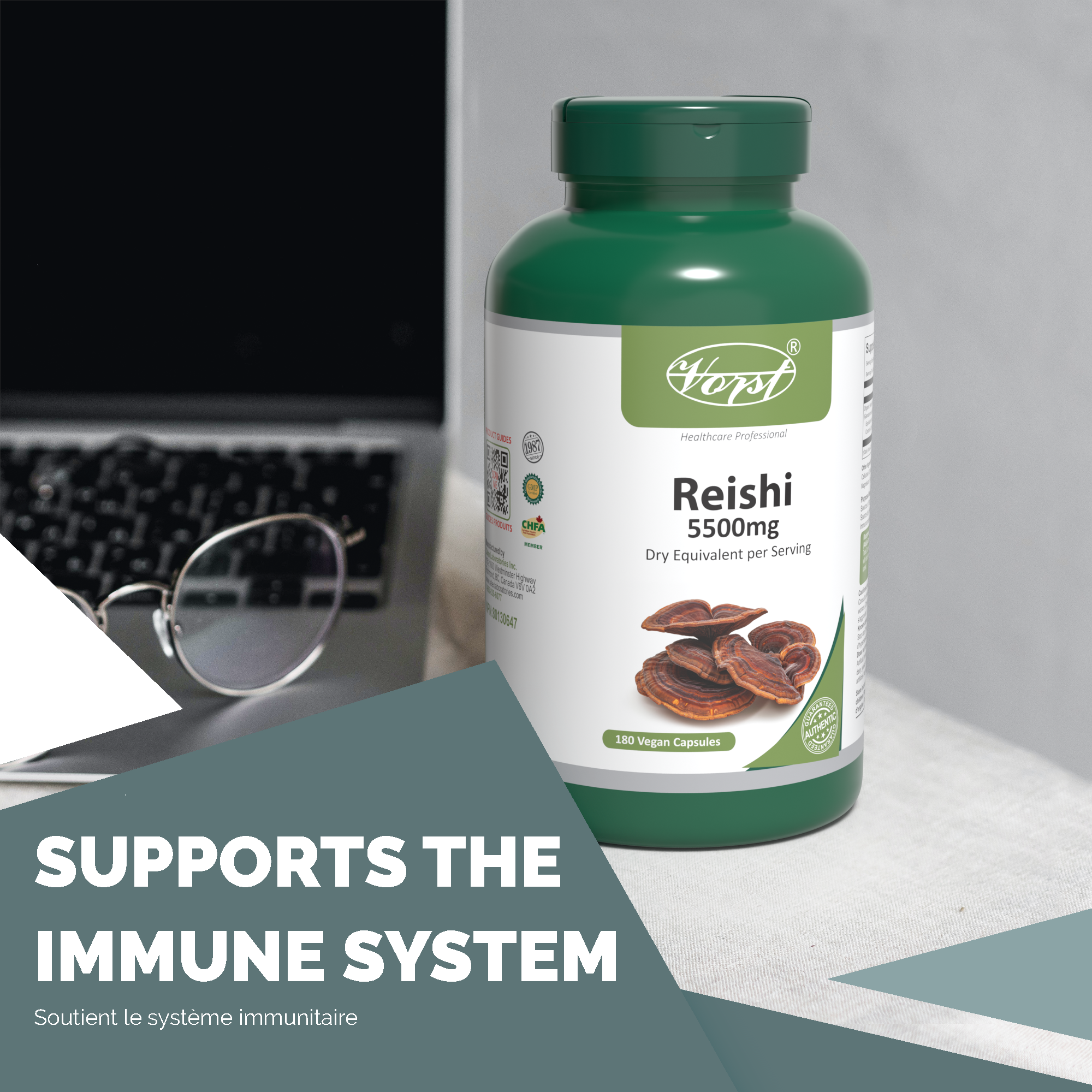 Reishi Mushroom Supplement 180 Vegan Capsules