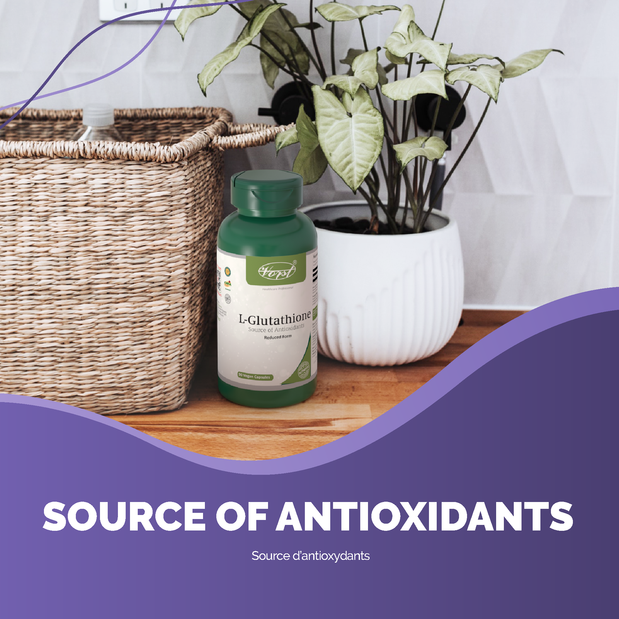 L-Glutathione 550mg 90 Vegan Capsules