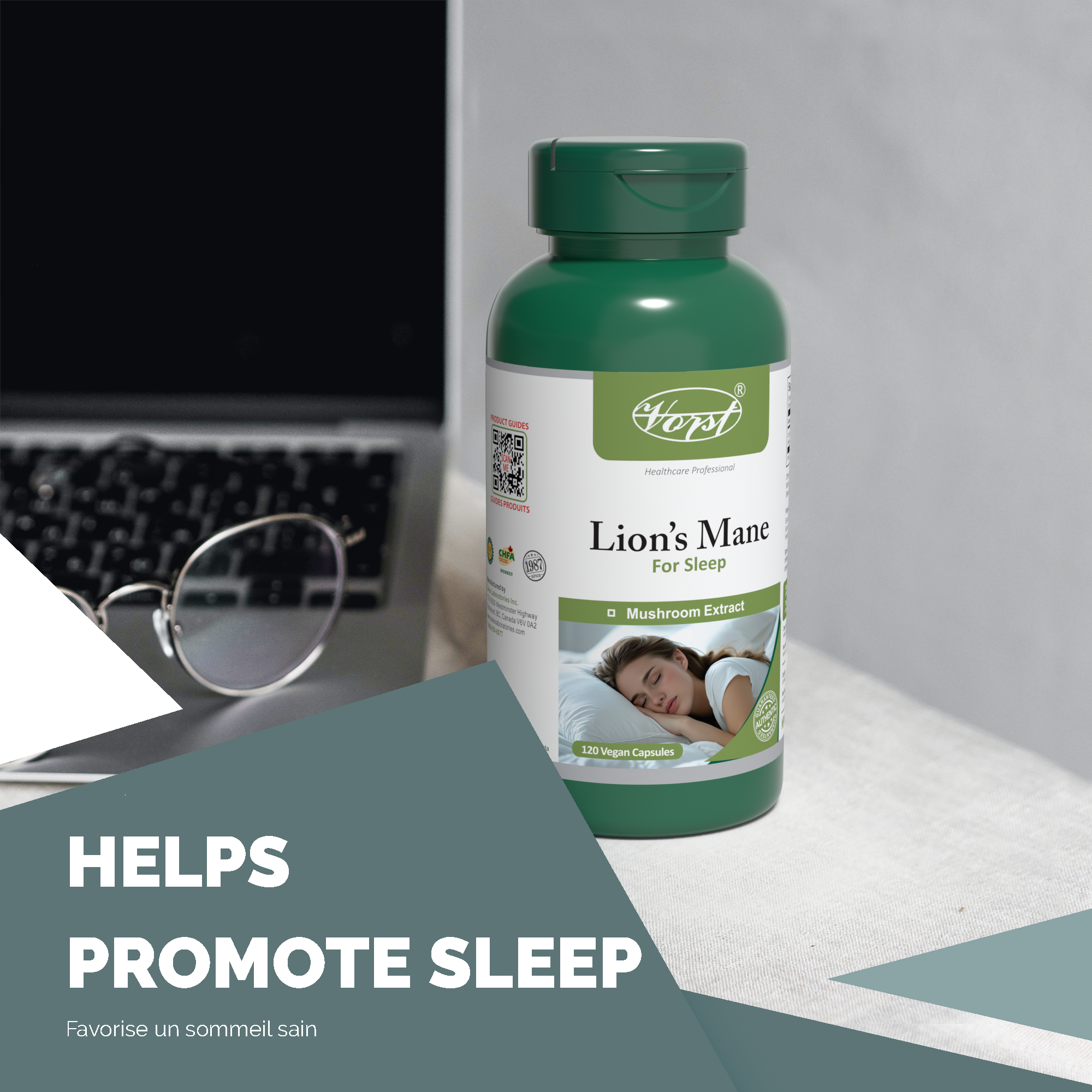 Lion's Mane for Sleep 1000mg Per Serving (500mg Per Capsule) 120 Vegan Capsules