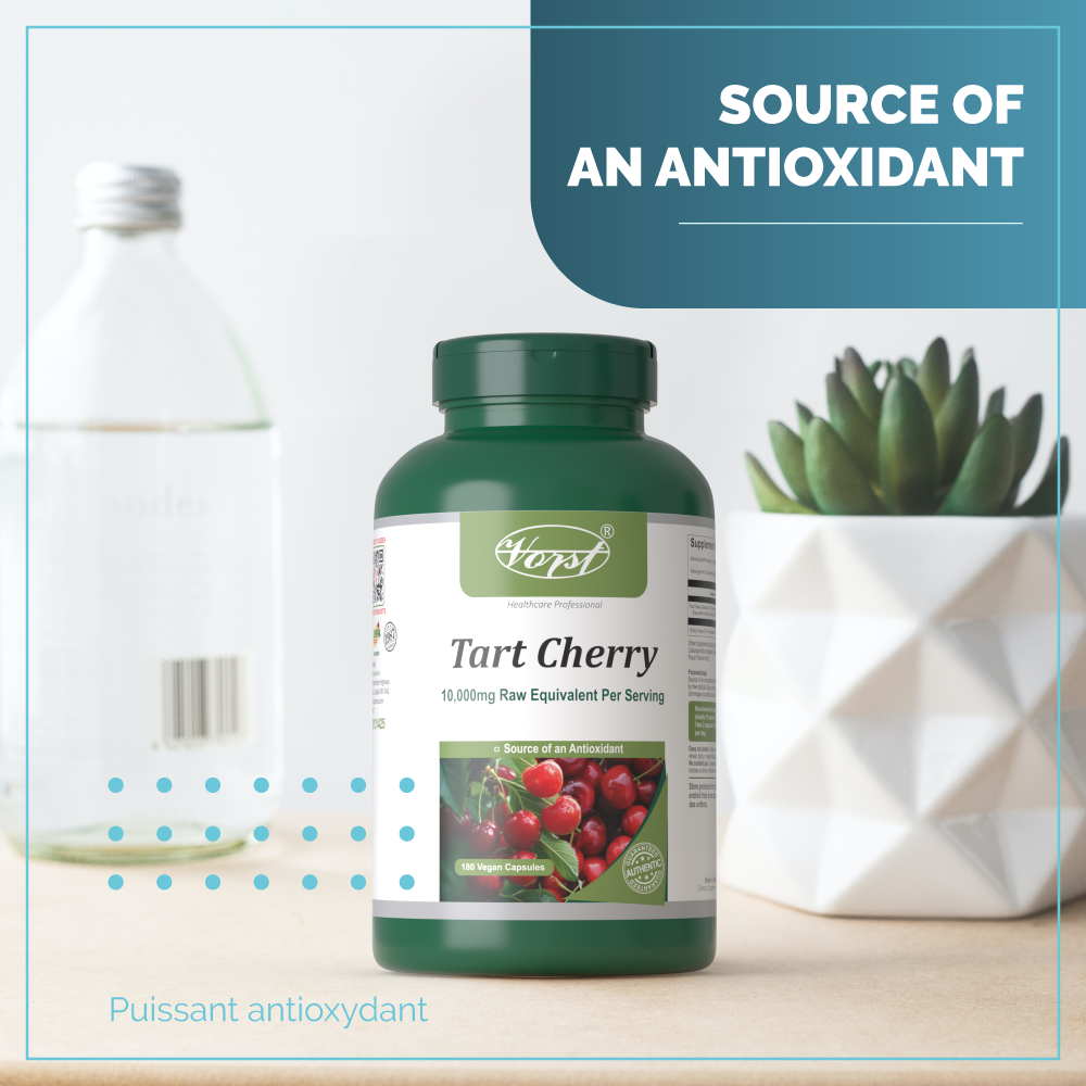 Tart Cherry 10,000mg Raw Equivalent Per Serving | 180 Vegan Capsules