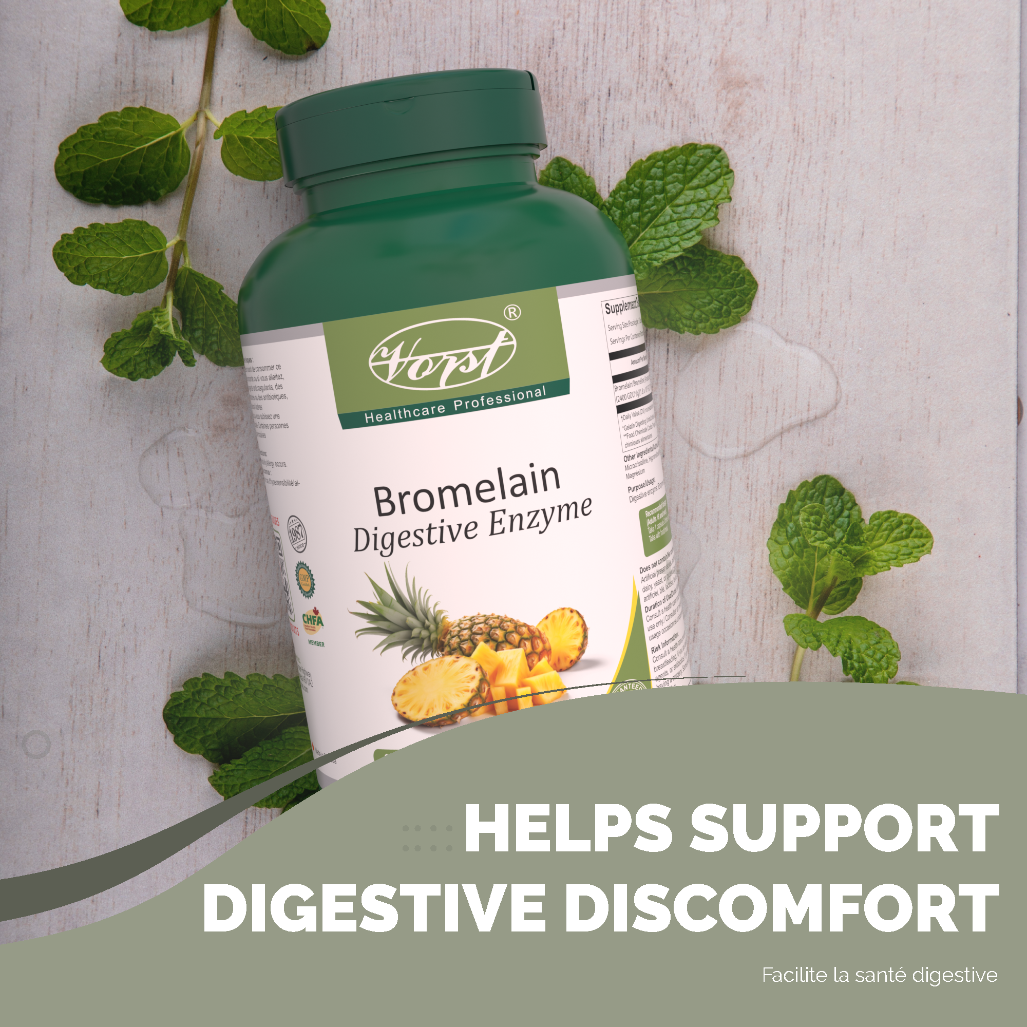 Bromelain 120 Vegan Capsules Digestive Enzyme Helps Support Digestive Discomfort