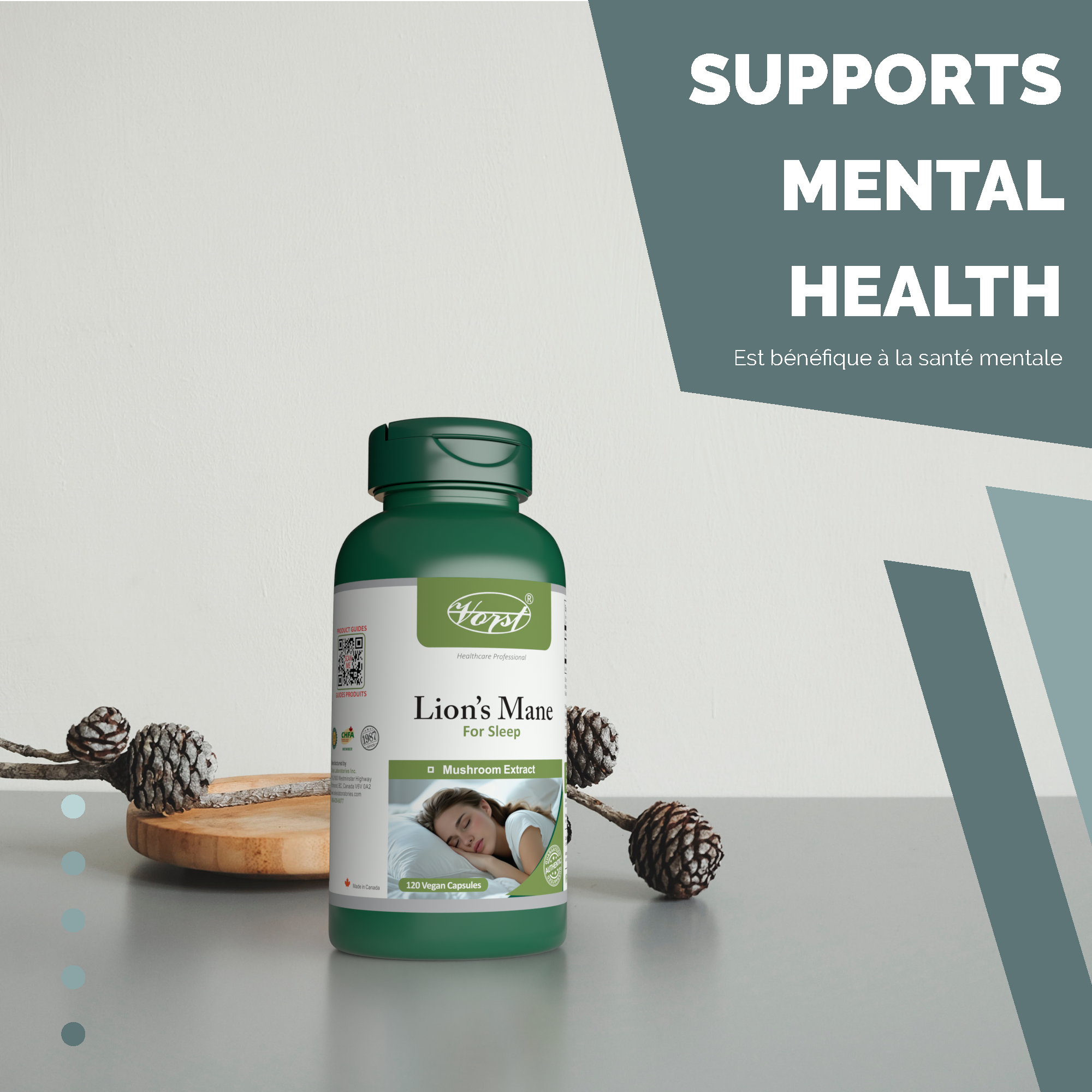 Lion's Mane for Sleep 1000mg Per Serving (500mg Per Capsule) 120 Vegan Capsules