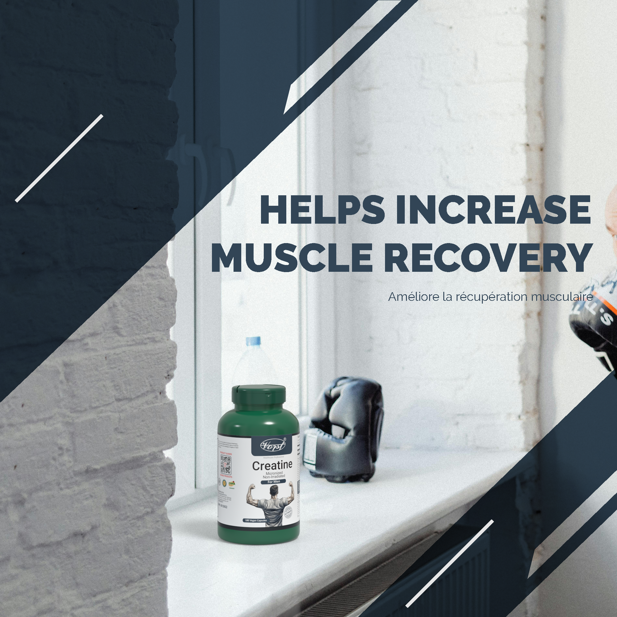 Creatine for Men 180 Vegan Capsules Helps Increase Muscle Recovery