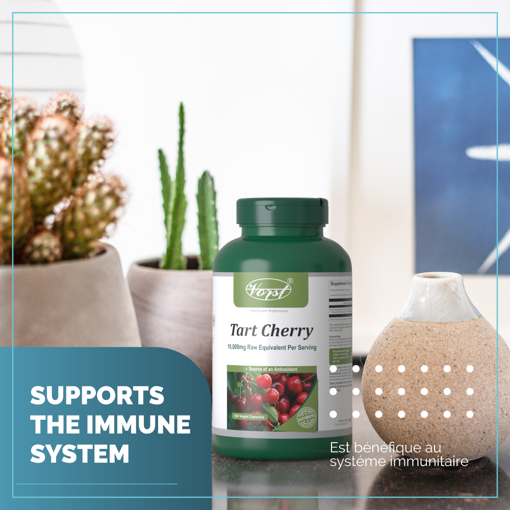 Tart Cherry 10,000mg Raw Equivalent Per Serving | 180 Vegan Capsules