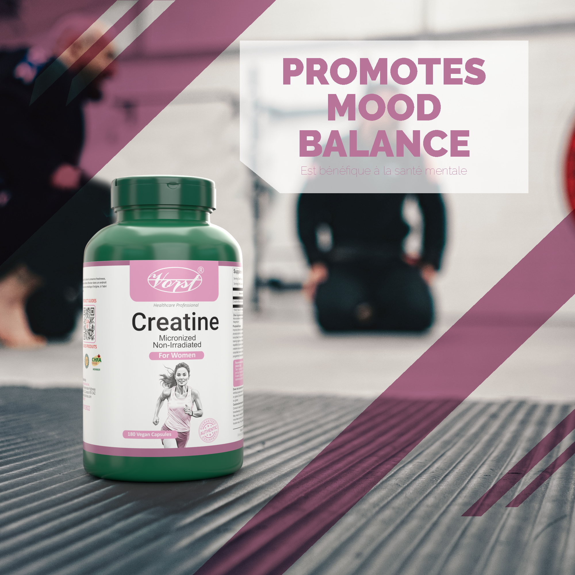 Creatine for Women 180 Vegan Capsules Promotes Mood Balance