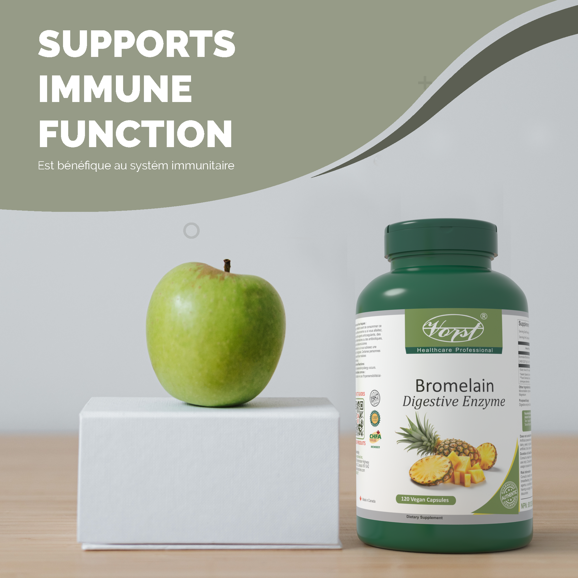 Bromelain 120 Vegan Capsules Digestive Enzyme Supports Immune Function