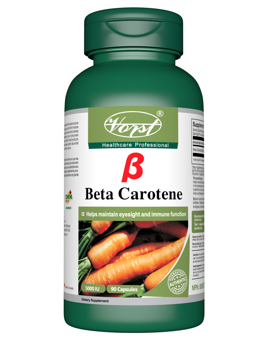 Beta-Carotene 1.5 mg (5000 IU) Vitamin A 90 Capsules