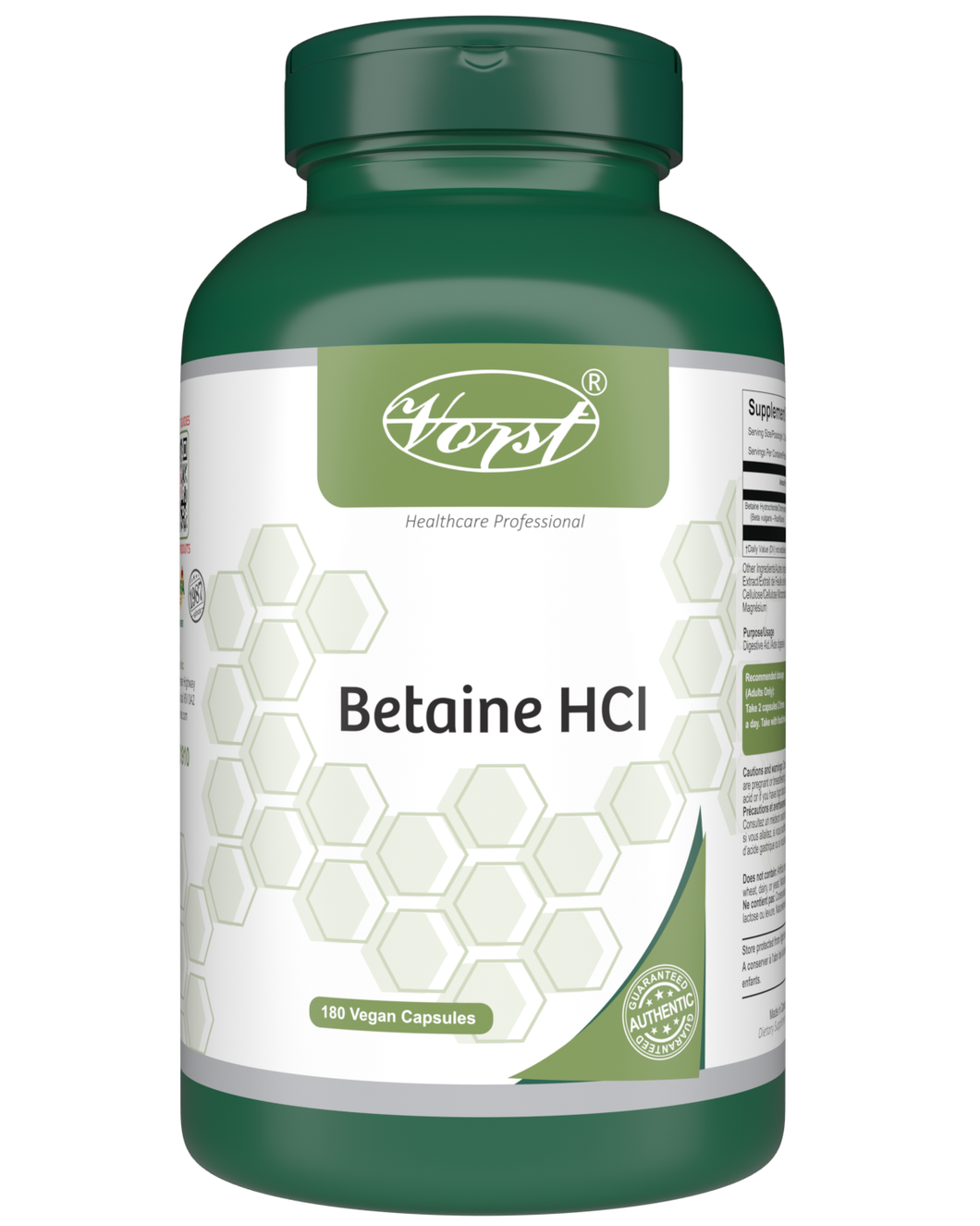 Betaine HCI | 180 Vegan Capsules | Digestive Aid