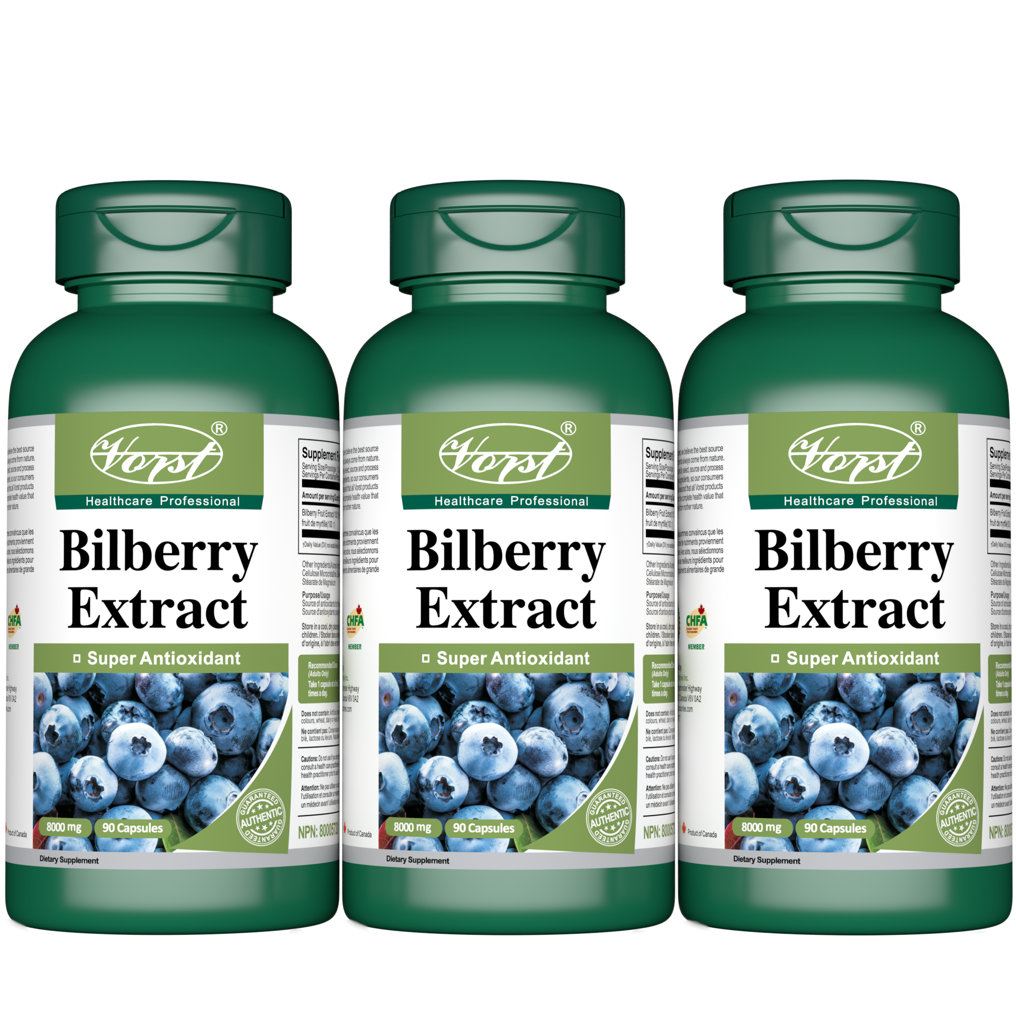 Bilberry Extract 8000mg 90 Capsules