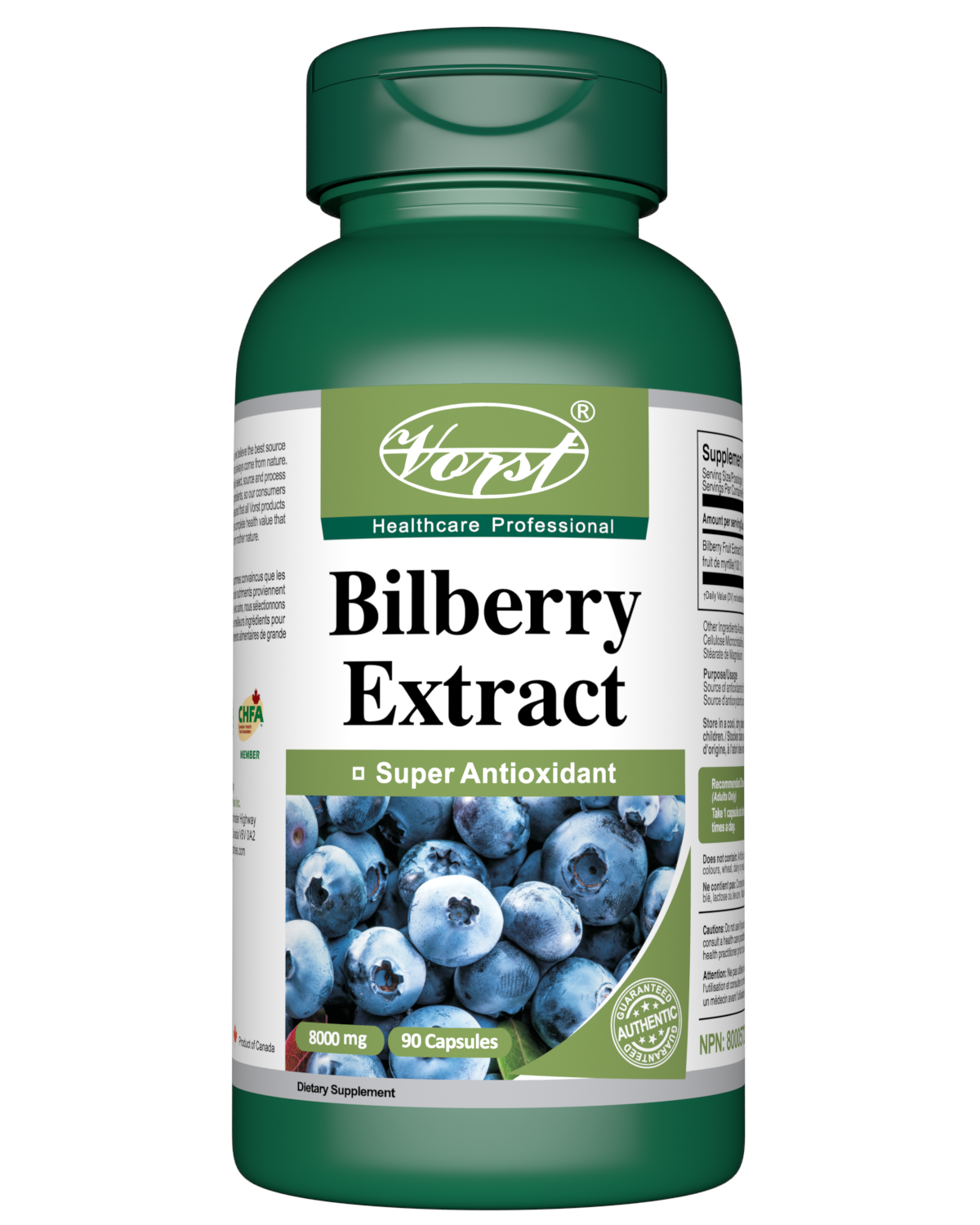 Bilberry Extract 8000mg 90 Capsules