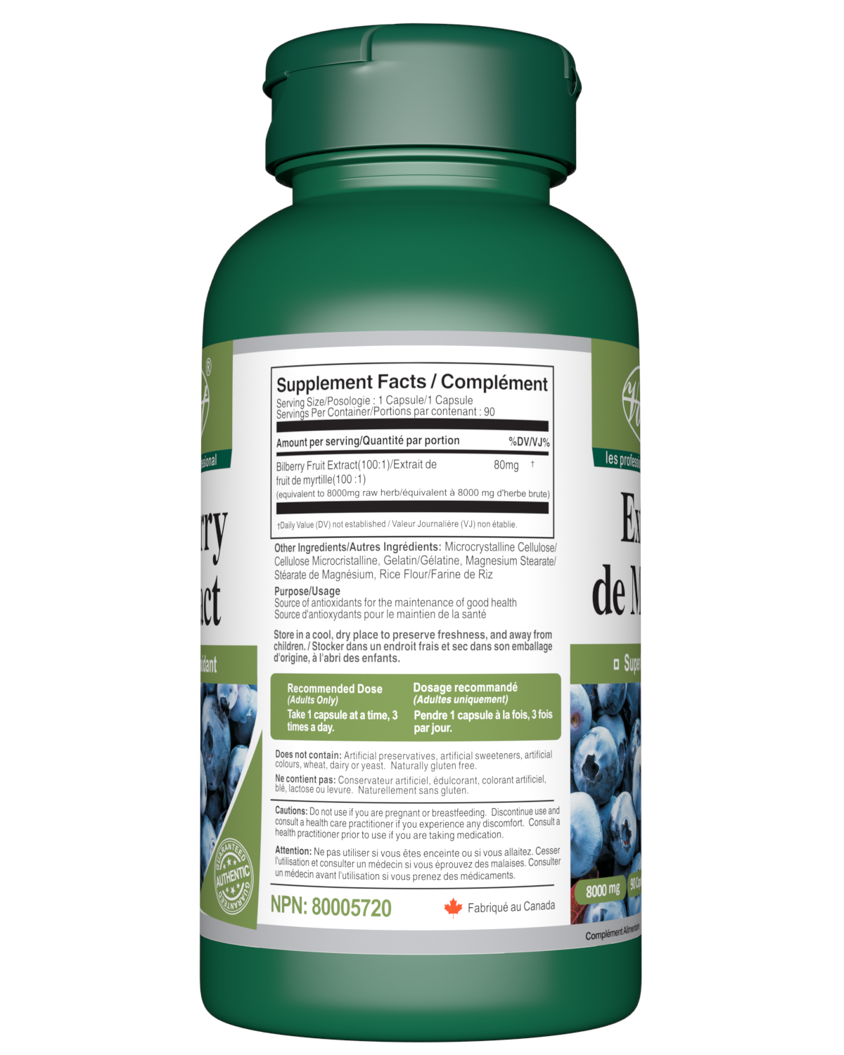 Bilberry Extract 8000mg 90 Capsules