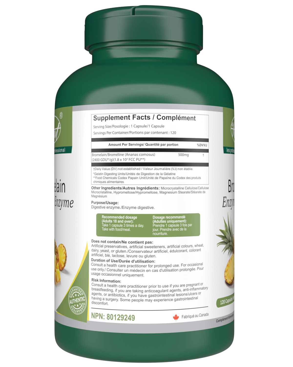 Bromelain 120 Vegan Capsules Digestive Enzyme