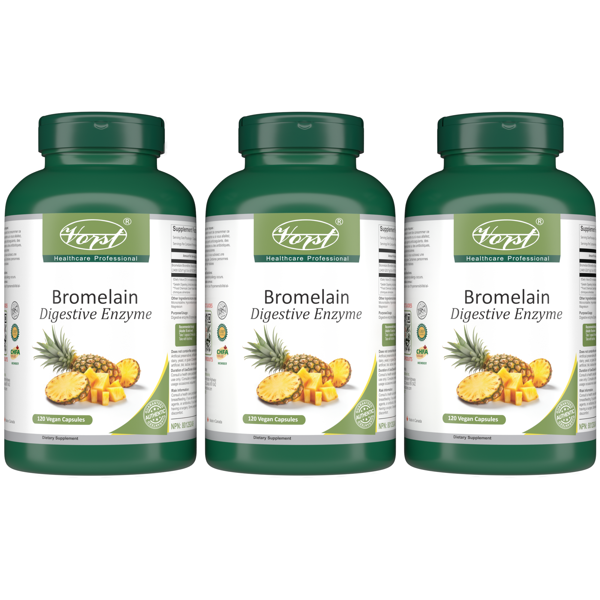 Bromelain 500mg 2400 GUD/g 120 Vegan Capsules