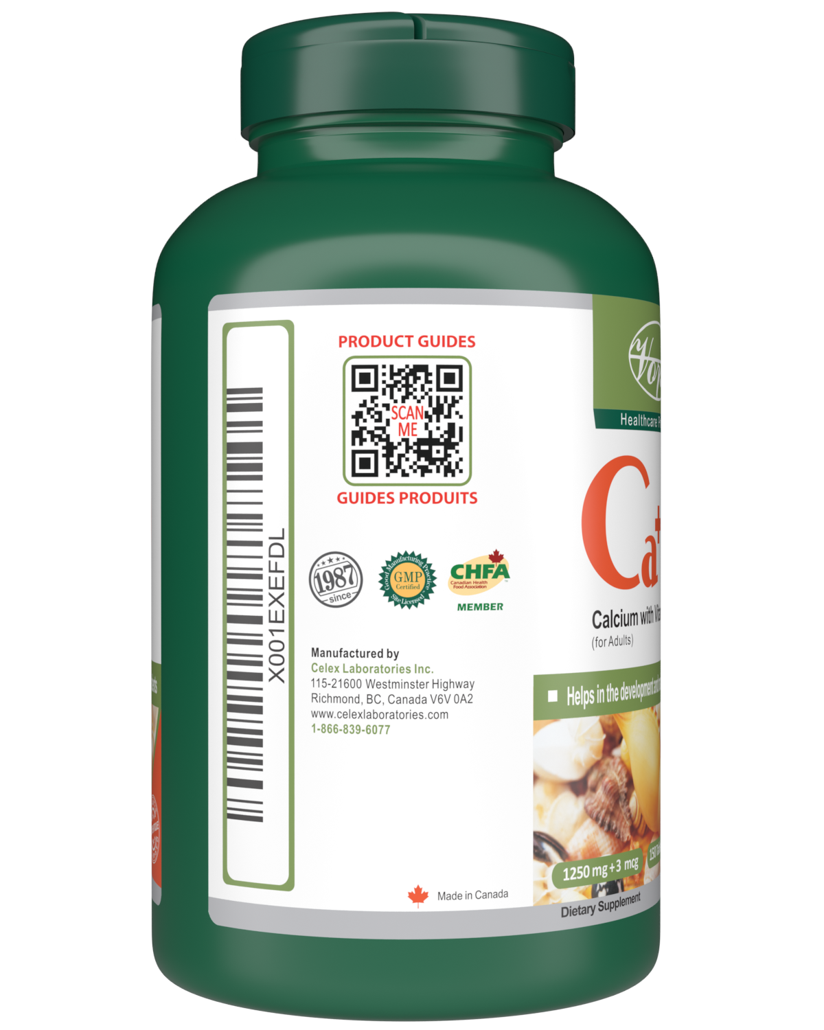 Calcium with Vitamin D 1250mg + 3mcg 150 Tablets