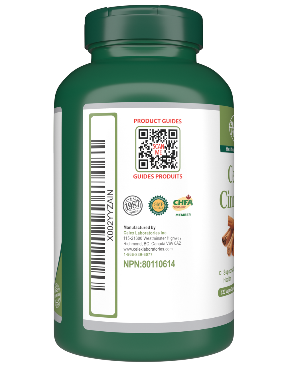 Ceylon Cinnamon | 120 Vegan Capsules | Supports digestive health