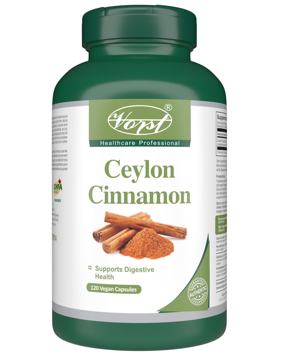 Ceylon Cinnamon | 120 Vegan Capsules | Supports digestive health
