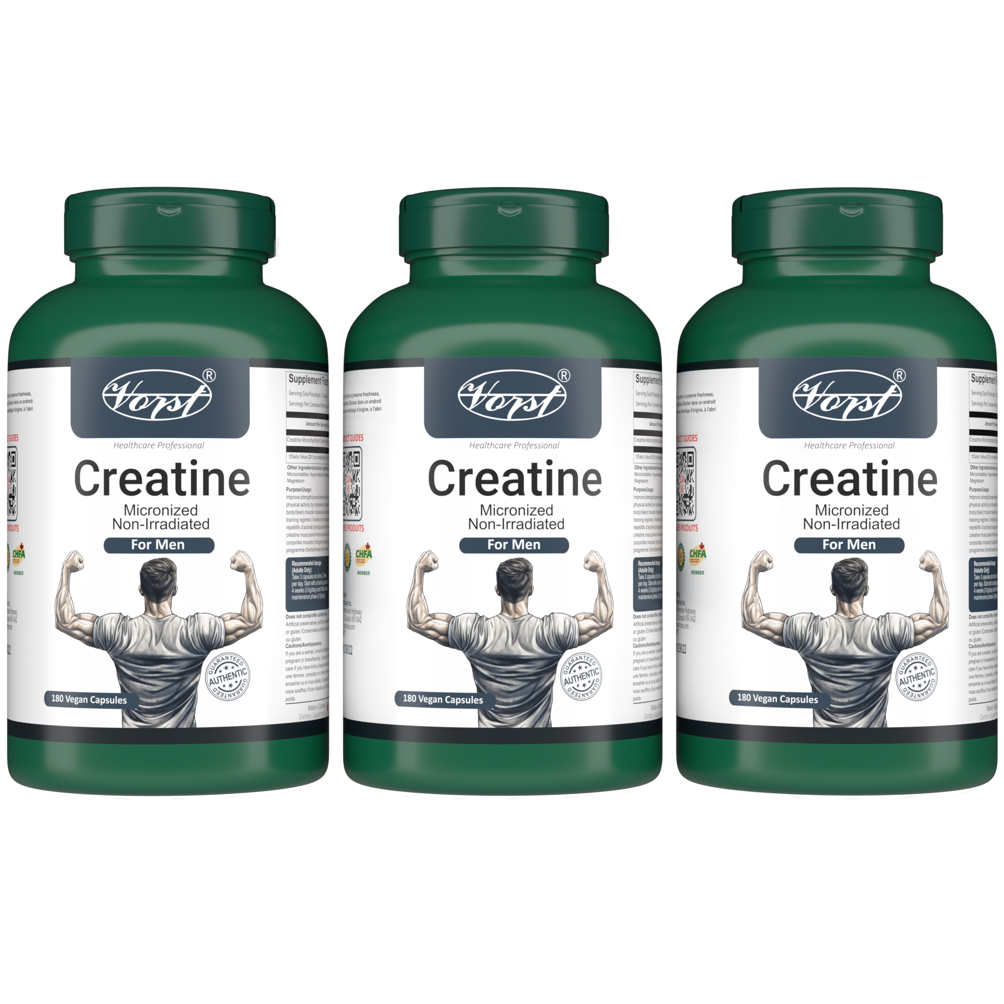 Creatine for Men 1800mg Per Serving 180 Vegan Capsules