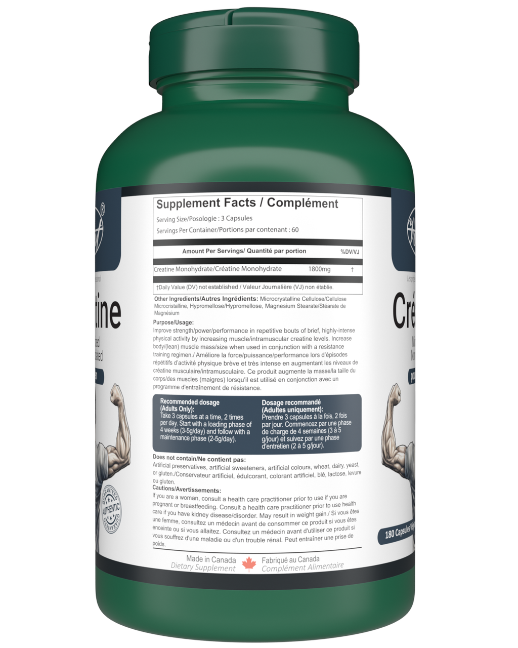 Creatine for Men 180 Vegan Capsules