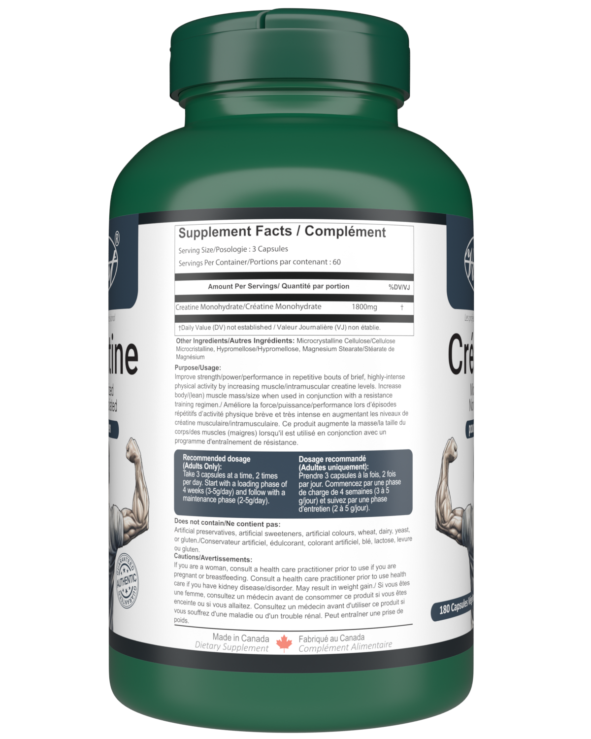 Creatine for Men 180 Vegan Capsules