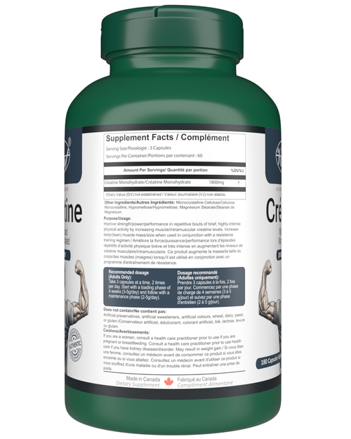 Creatine for Men 180 Vegan Capsules