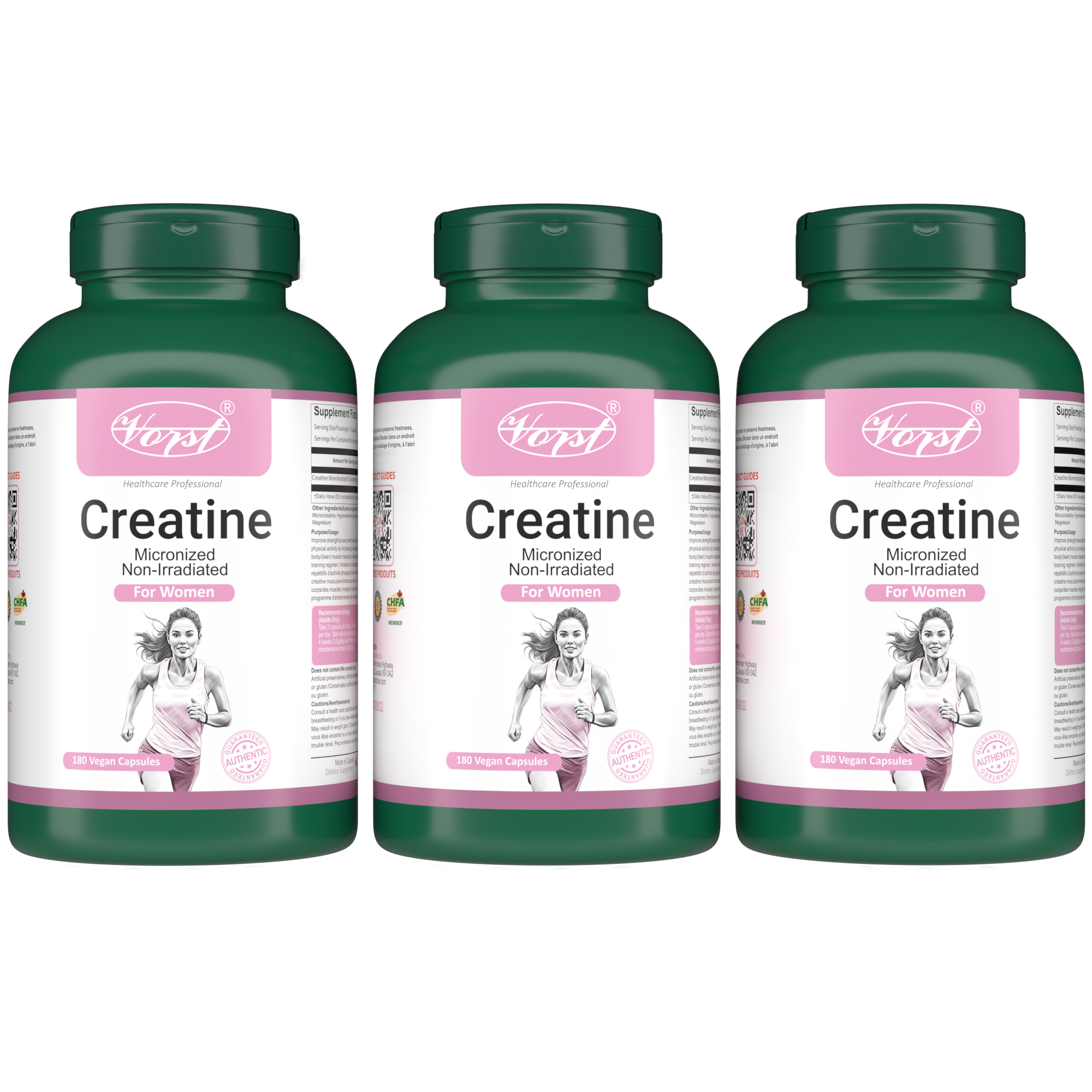 Creatine for Women 1800mg Per Serving 180 Vegan Capsules