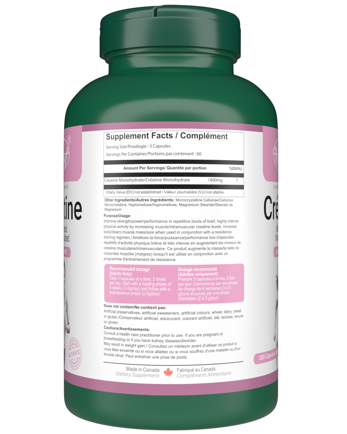 Creatine for Women 180 Vegan Capsules
