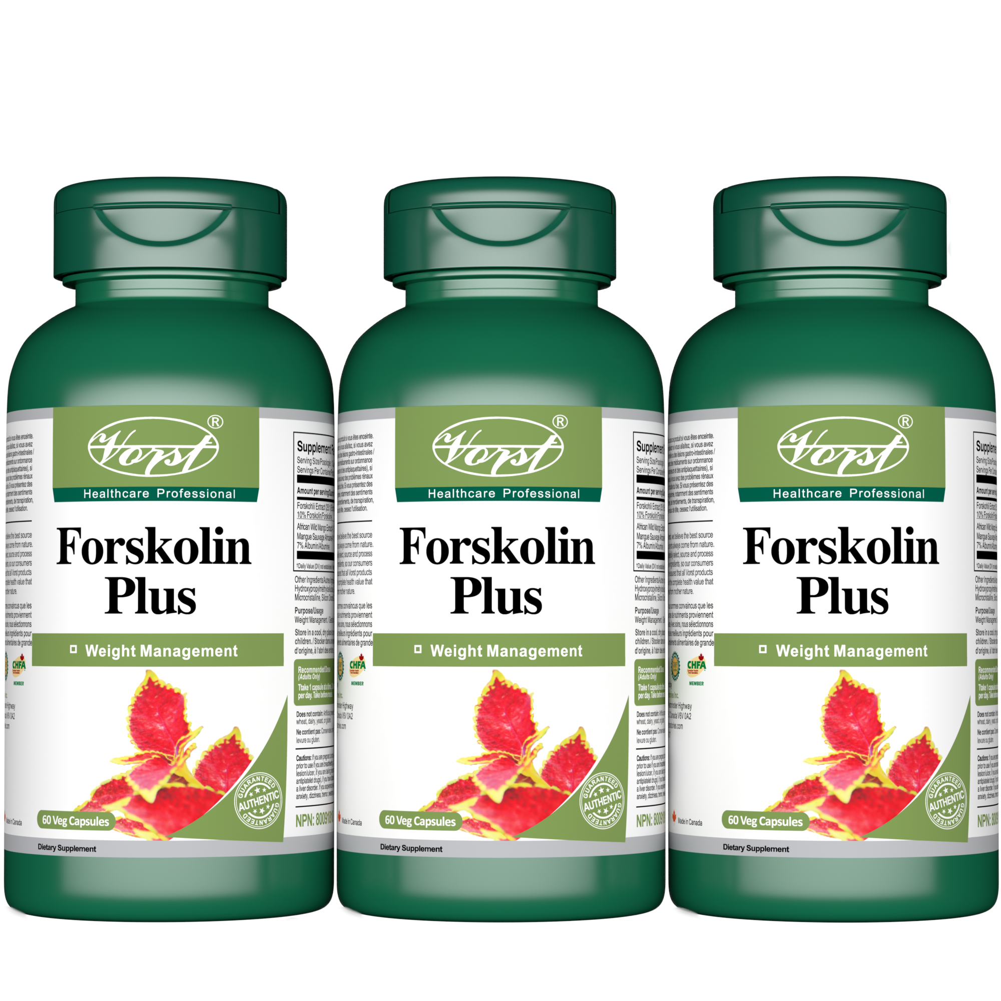 Forskolin Plus 150mg 60 Vegan Capsules With African Wild Mango