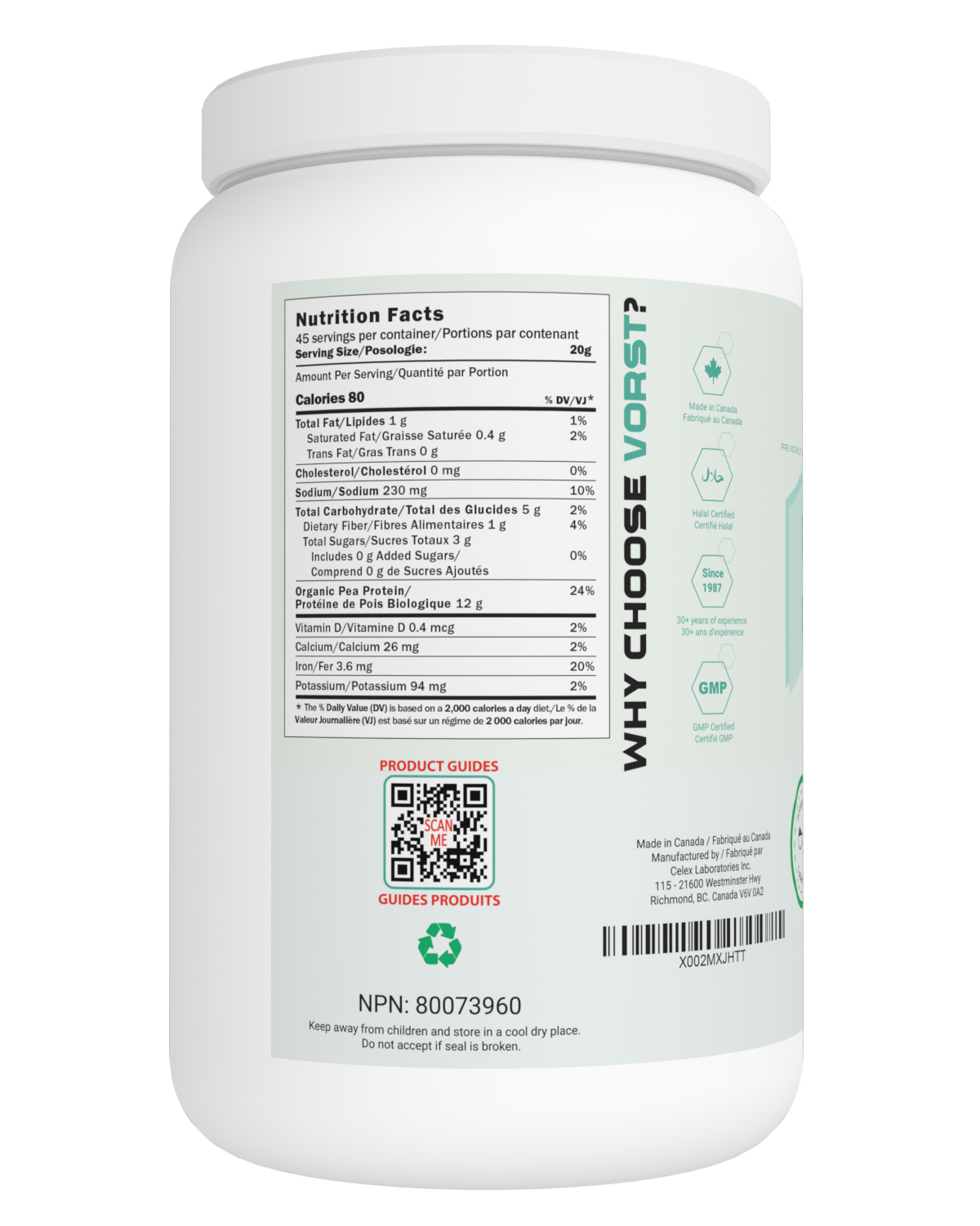 Plant Protein Powder with Greens (Mango Flavour)